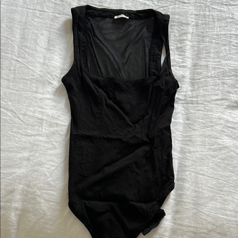Free People Black Bodysuit